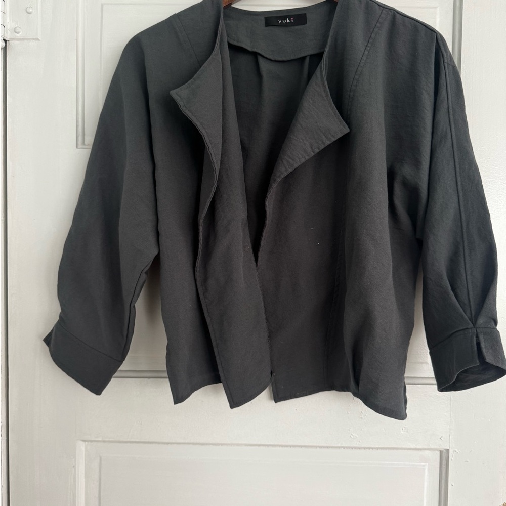 YUKI Flow Lightweight Blazer Jacket - Charcoal Grey - one size fits 6 - 12